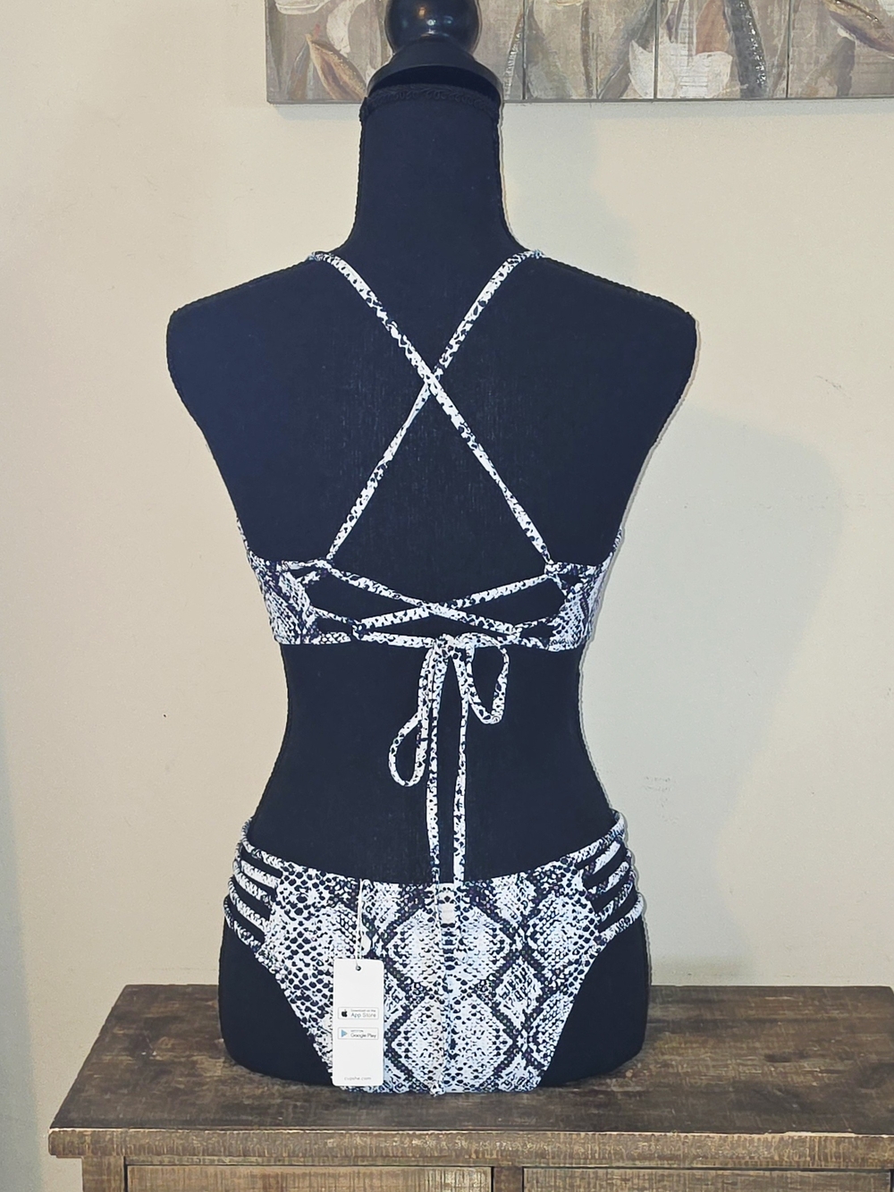 NWT Black & White Snake Print XL  Bikini Set - Women Swim